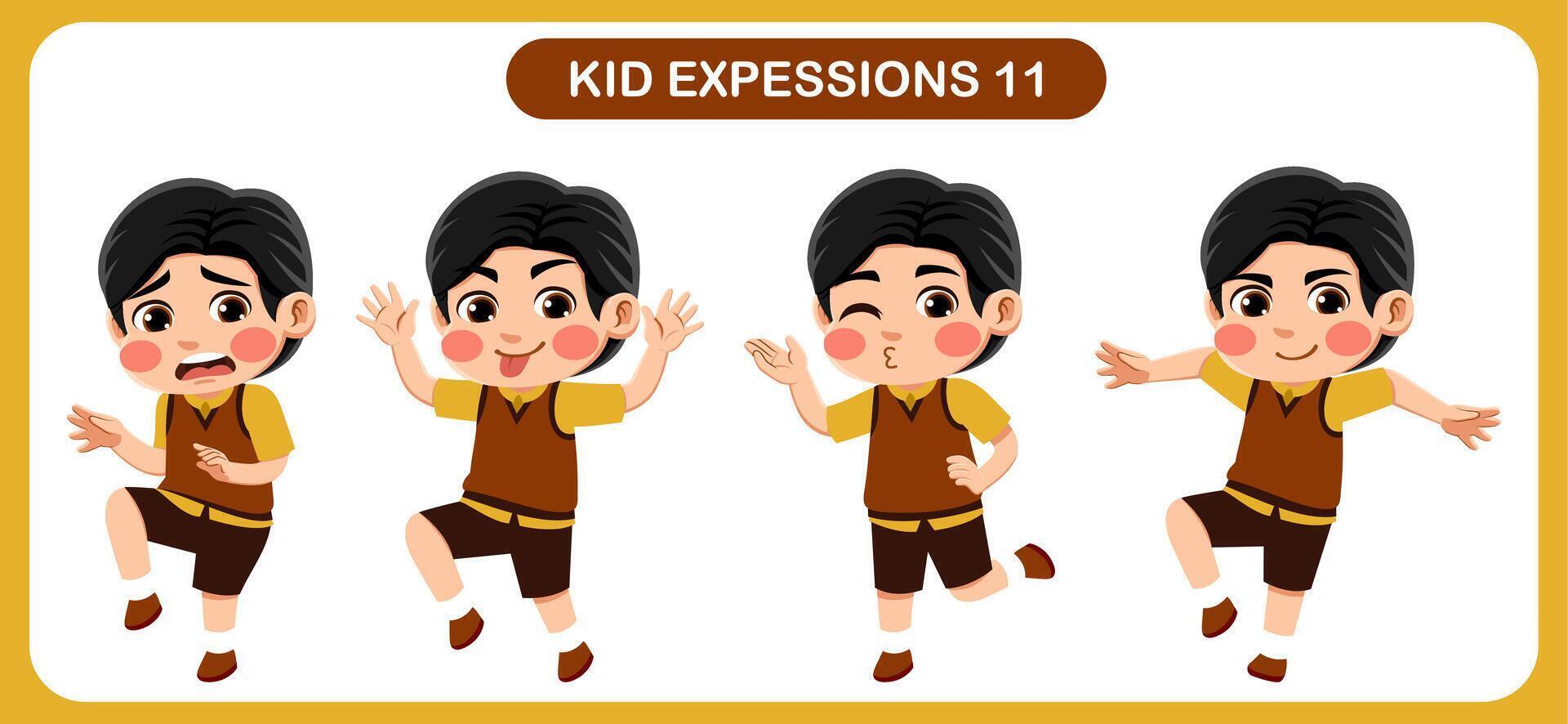 children with various expressions. Good for application in various design and other promotional needs vector