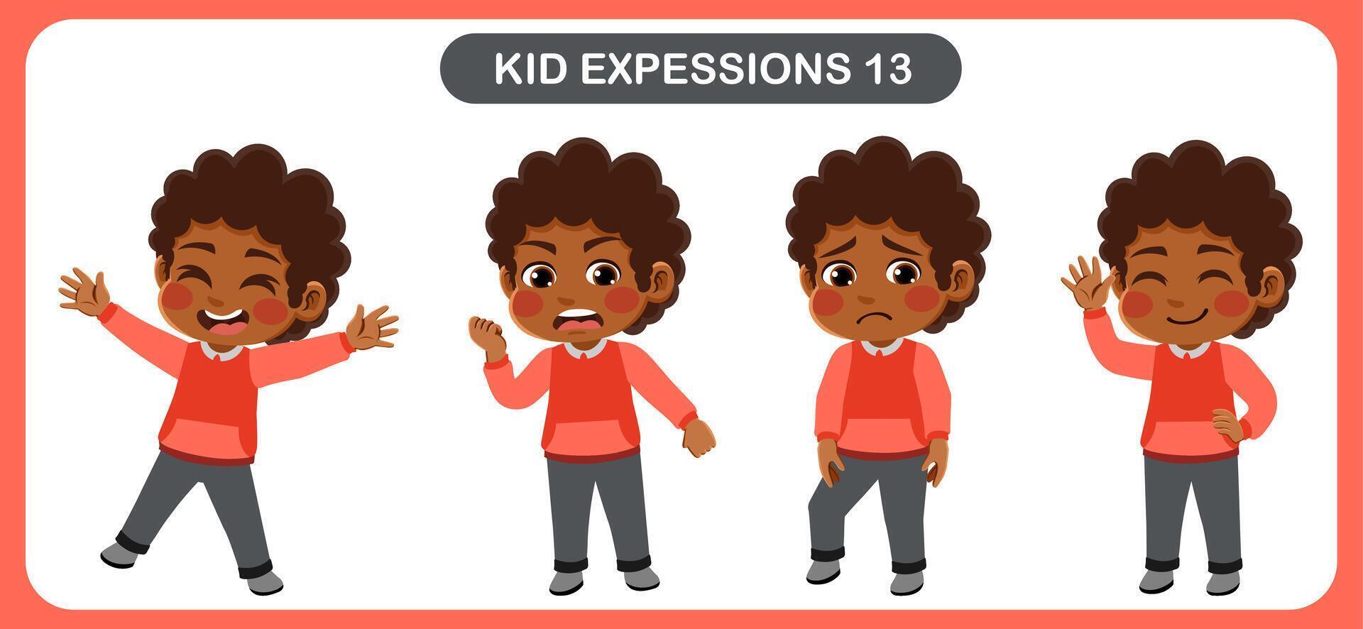 children with various expressions. Good for application in various design and other promotional needs vector