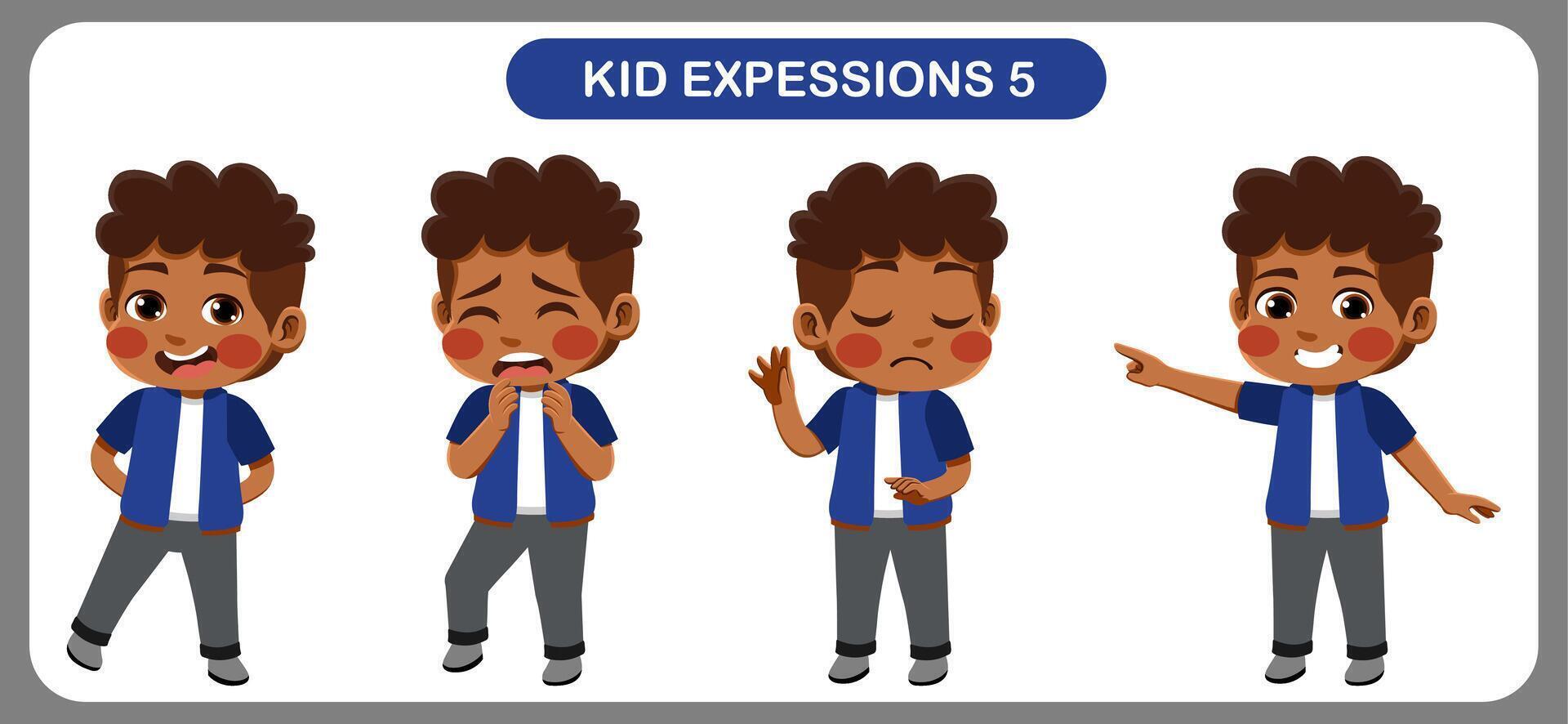 children with various expressions. Good for application in various design and other promotional needs vector