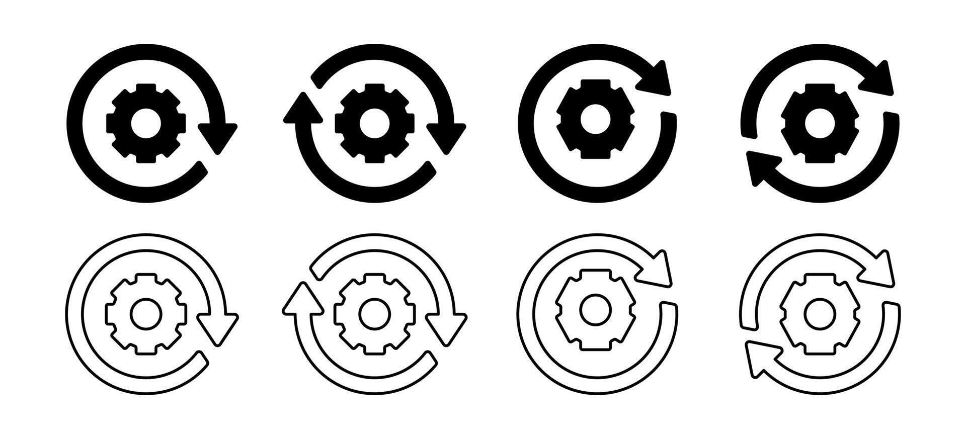 System Update Icon Set. Operation Symbol Isolated on White Background. Design For Apps, Posters, Web, Social Media. vector