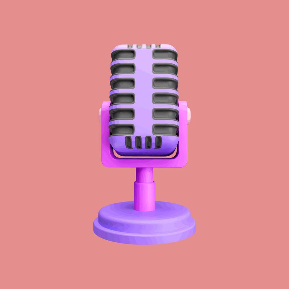 Microphone 3D icon vector