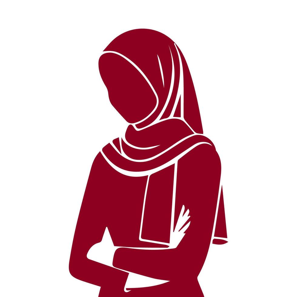 Women hijab icon, Beautiful muslim girl avatar vector
