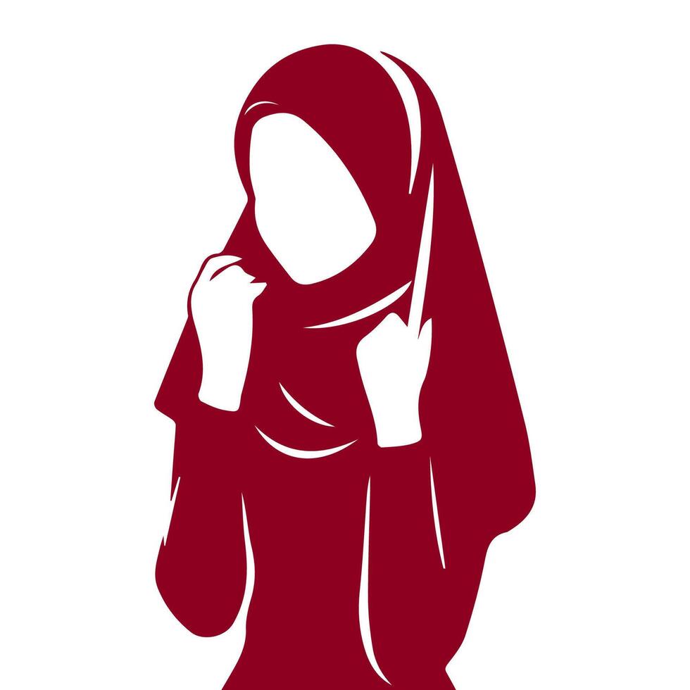 Women hijab icon, Beautiful muslim girl avatar vector