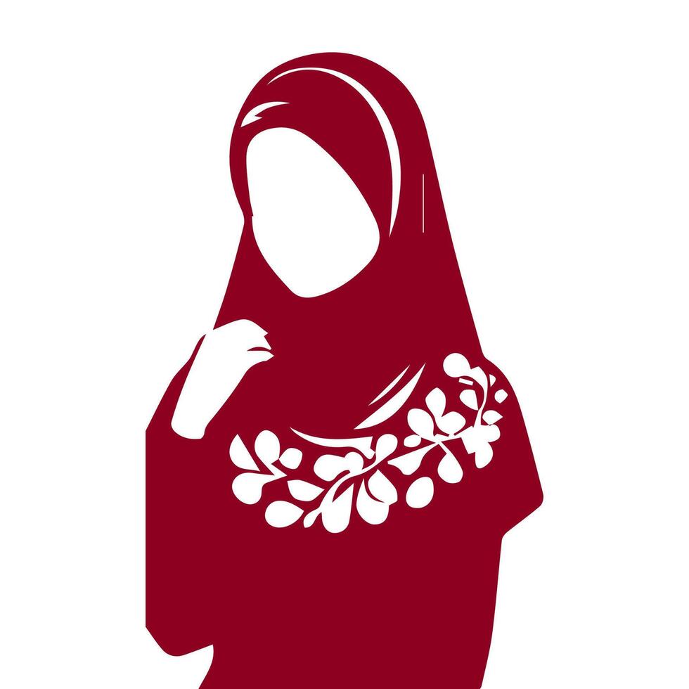 Women hijab icon, Beautiful muslim girl avatar vector