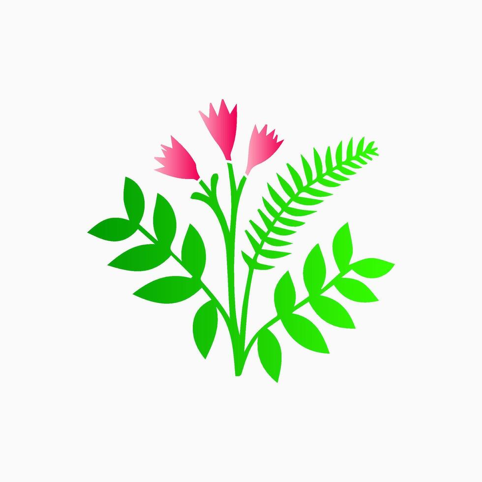 Pink flowers, floral decorated with gorgeous multicolored blooming flowers and leaves border. Spring botanical flat illustration on white background vector