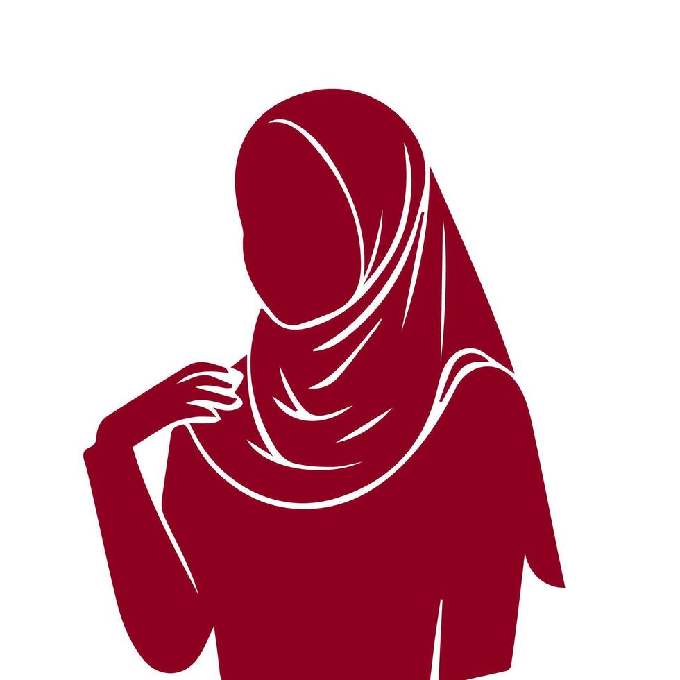 Women hijab icon, Beautiful muslim girl avatar vector