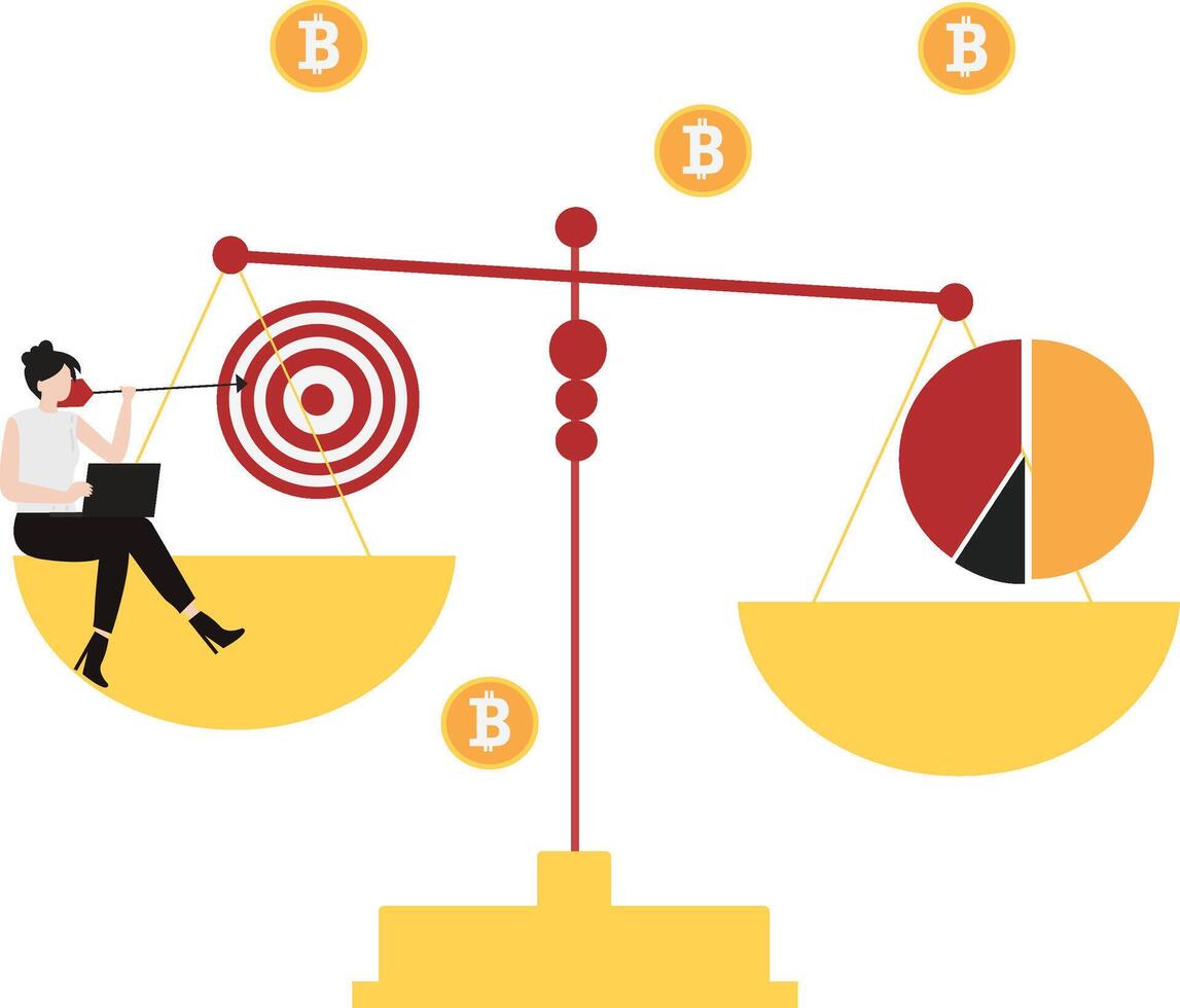 Cryptocurrency blockchain flat design illustration, NFT, Bitcoin Mining, Modern flat cartoon style. illustration on white background vector