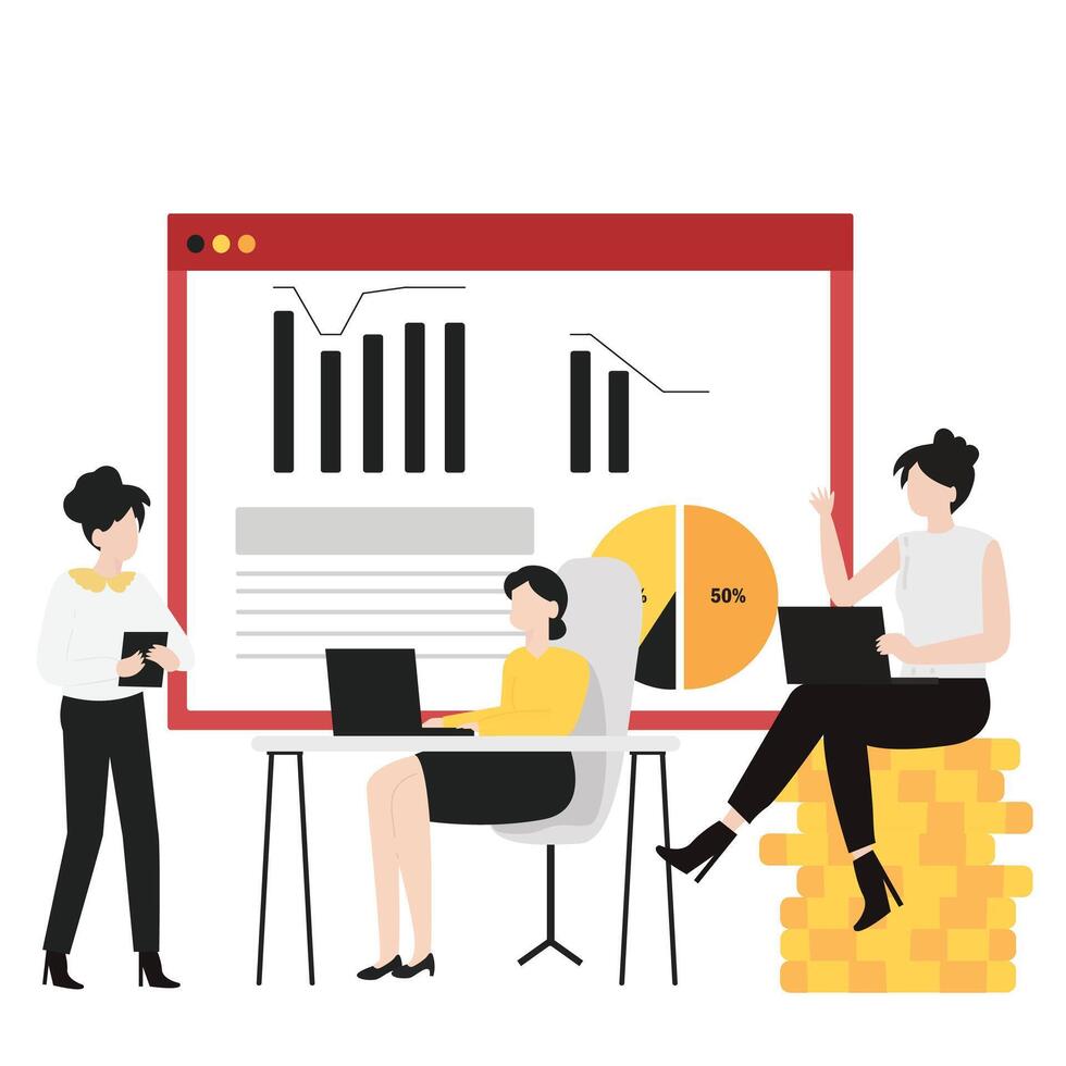 Cryptocurrency blockchain flat design illustration, NFT, Bitcoin Mining, Modern flat cartoon style. illustration on white background vector