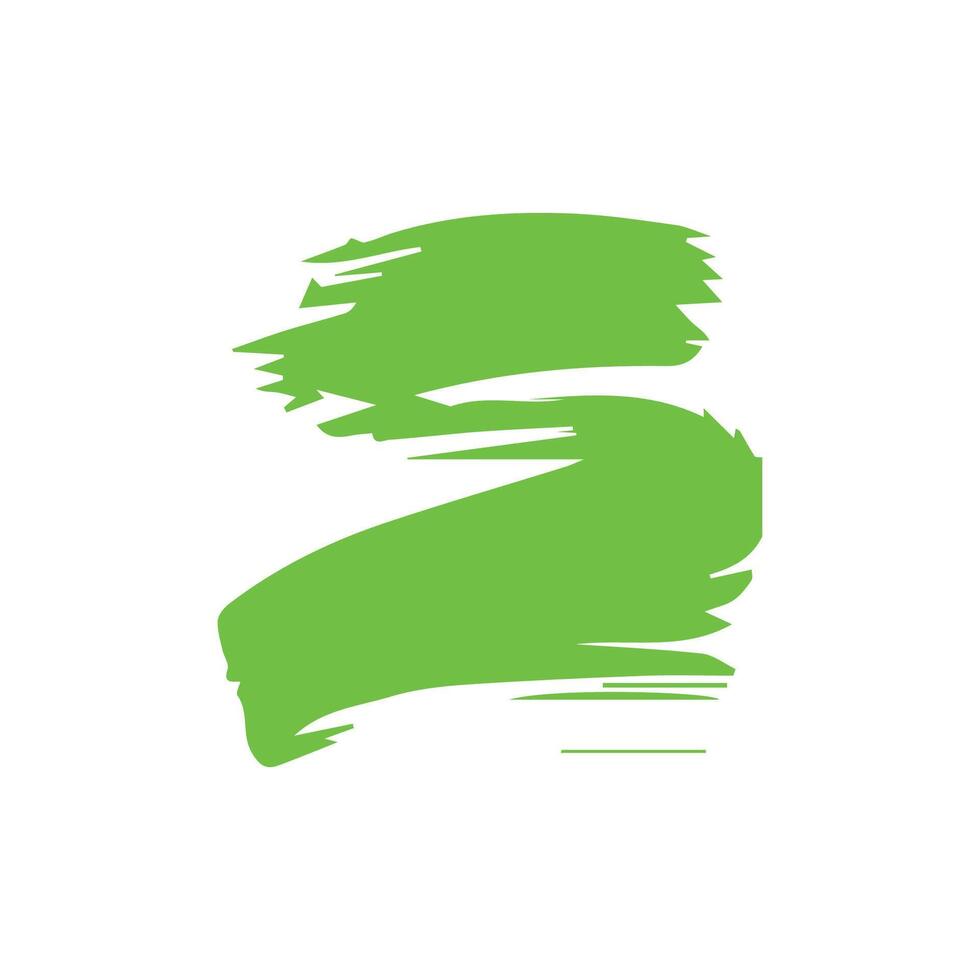 Green ink brush strokes isolated on white background. Grunge graphic elements. Dirty texture banners. Ink splatters. vector