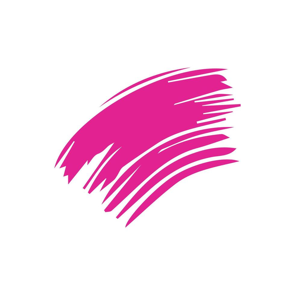 Pink ink brush strokes isolated on white background. Grunge graphic elements. Dirty texture banners. Ink splatters. vector