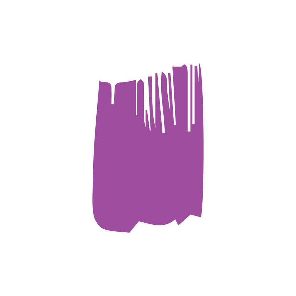 Purple ink brush strokes isolated on white background. Grunge graphic elements. Dirty texture banners. Ink splatters. vector