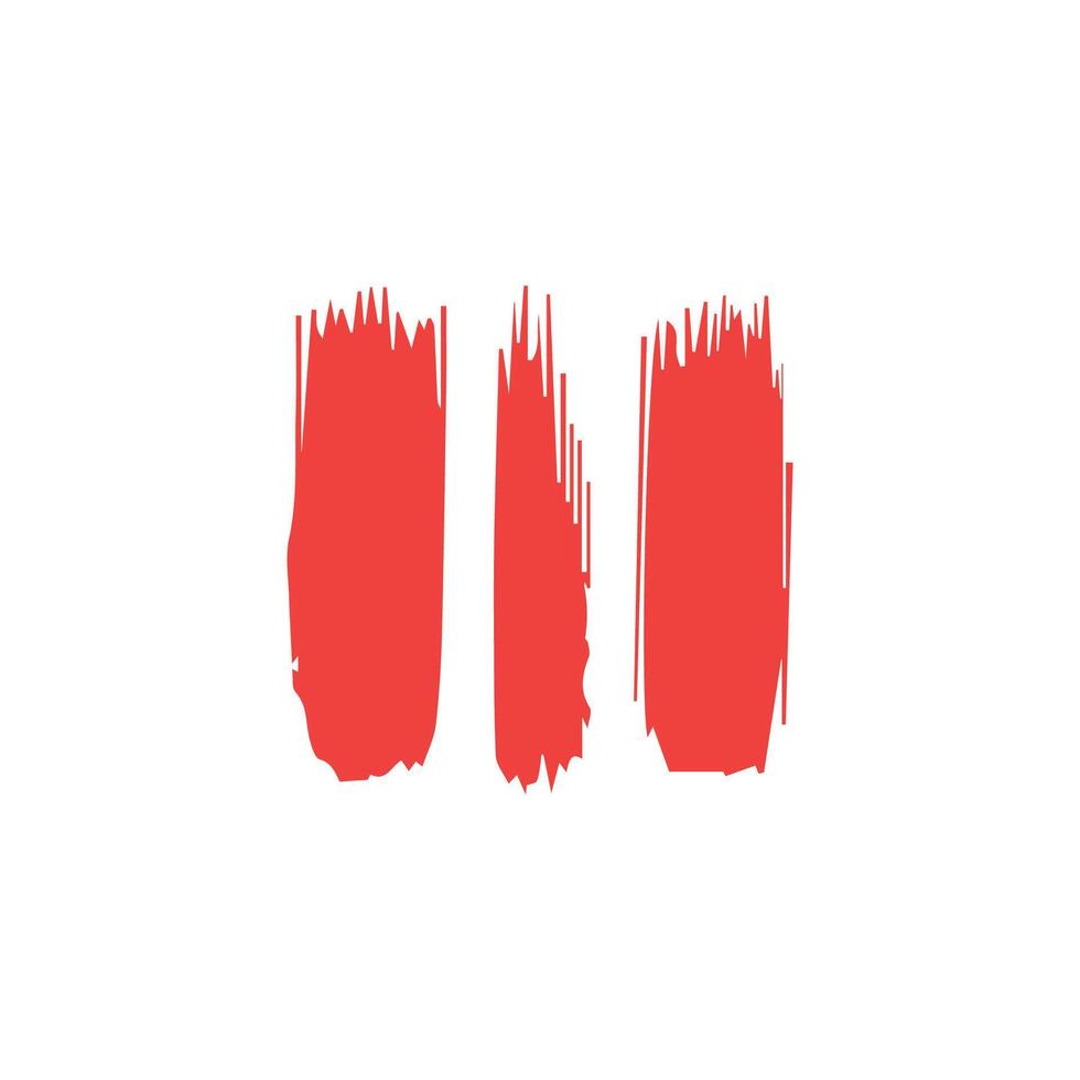 Red ink brush strokes isolated on white background. Grunge graphic elements. Dirty texture banners. Ink splatters. vector