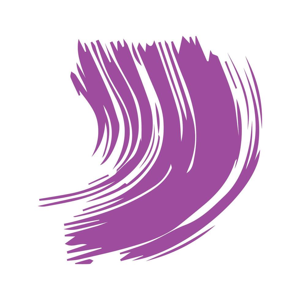 Purple ink brush strokes isolated on white background. Grunge graphic elements. Dirty texture banners. Ink splatters. vector