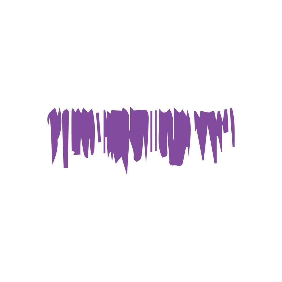 Purple ink brush strokes isolated on white background. Grunge graphic elements. Dirty texture banners. Ink splatters. vector