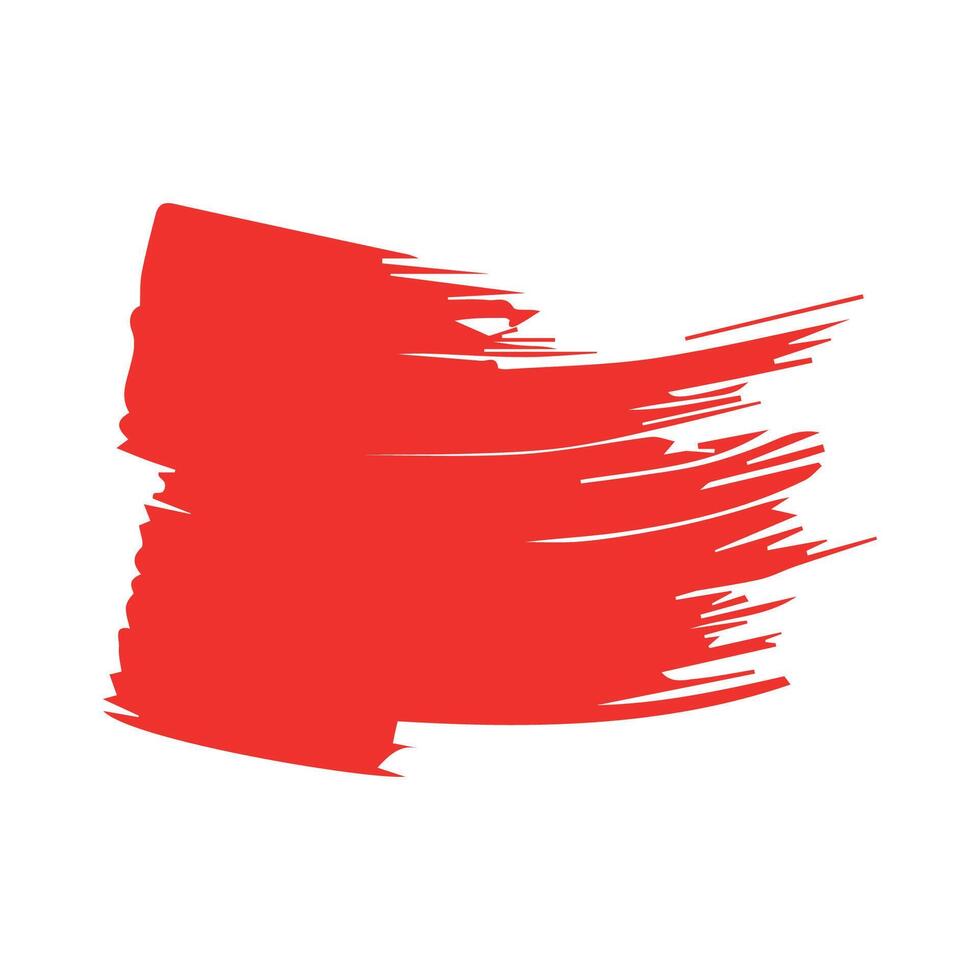 Red ink brush strokes isolated on white background. Grunge graphic elements. Dirty texture banners. Ink splatters. vector