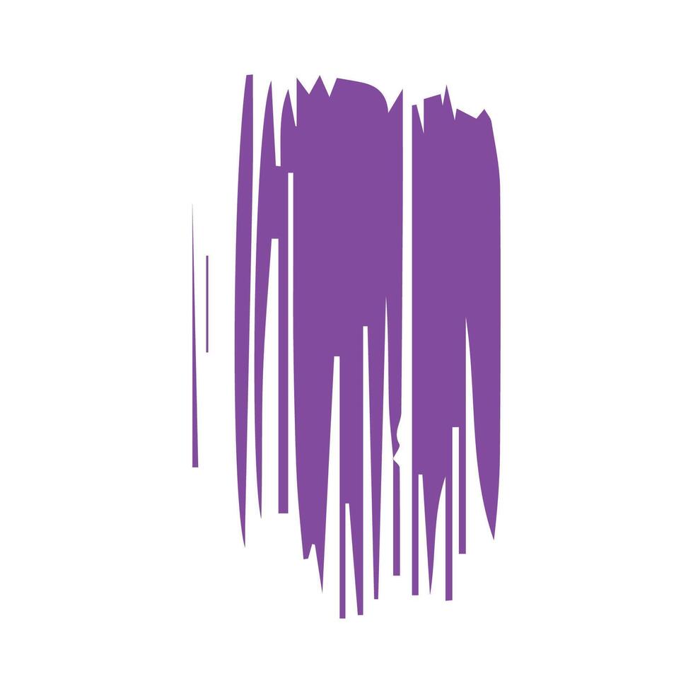Purple ink brush strokes isolated on white background. Grunge graphic elements. Dirty texture banners. Ink splatters. vector
