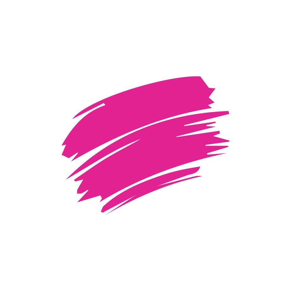 Pink ink brush strokes isolated on white background. Grunge graphic elements. Dirty texture banners. Ink splatters. vector