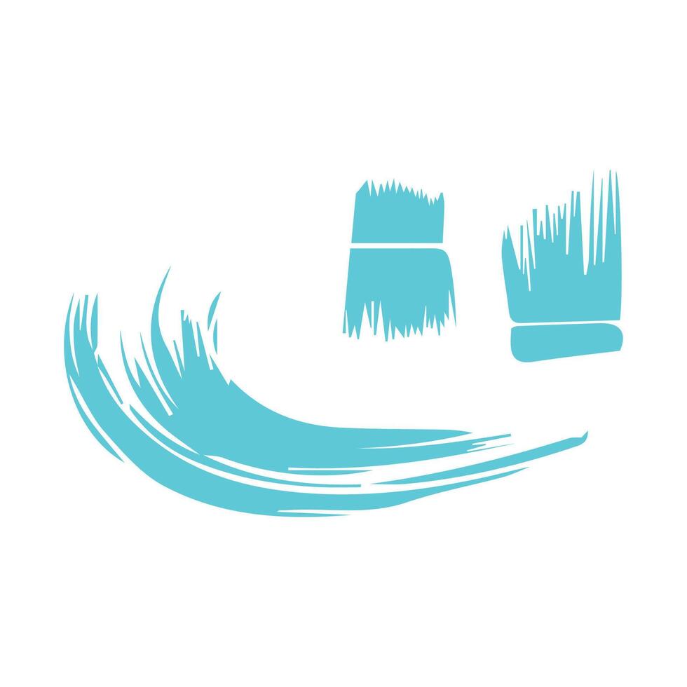 Blue ink brush strokes isolated on white background. Grunge graphic elements. Dirty texture banners. Ink splatters. vector