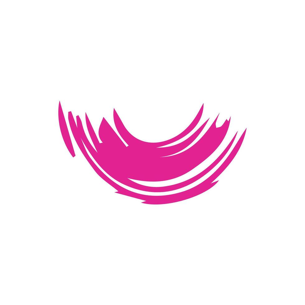 Pink ink brush strokes isolated on white background. Grunge graphic elements. Dirty texture banners. Ink splatters. vector