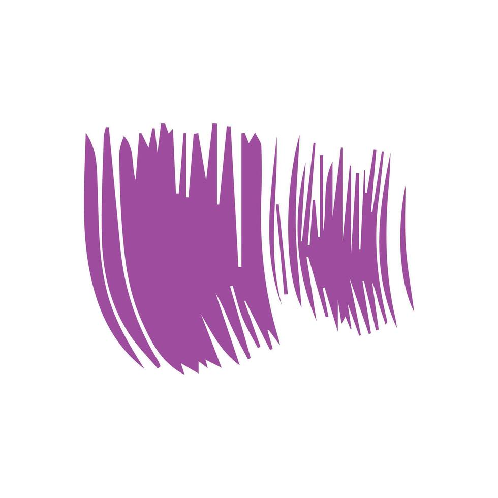 Purple ink brush strokes isolated on white background. Grunge graphic elements. Dirty texture banners. Ink splatters. vector