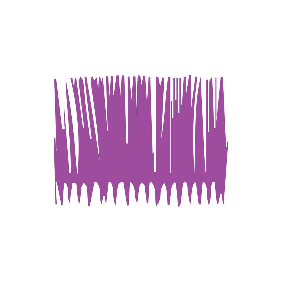 Purple ink brush strokes isolated on white background. Grunge graphic elements. Dirty texture banners. Ink splatters. vector
