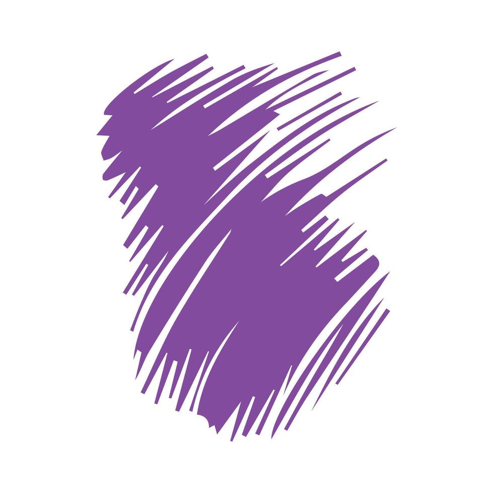 Purple ink brush strokes isolated on white background. Grunge graphic elements. Dirty texture banners. Ink splatters. vector