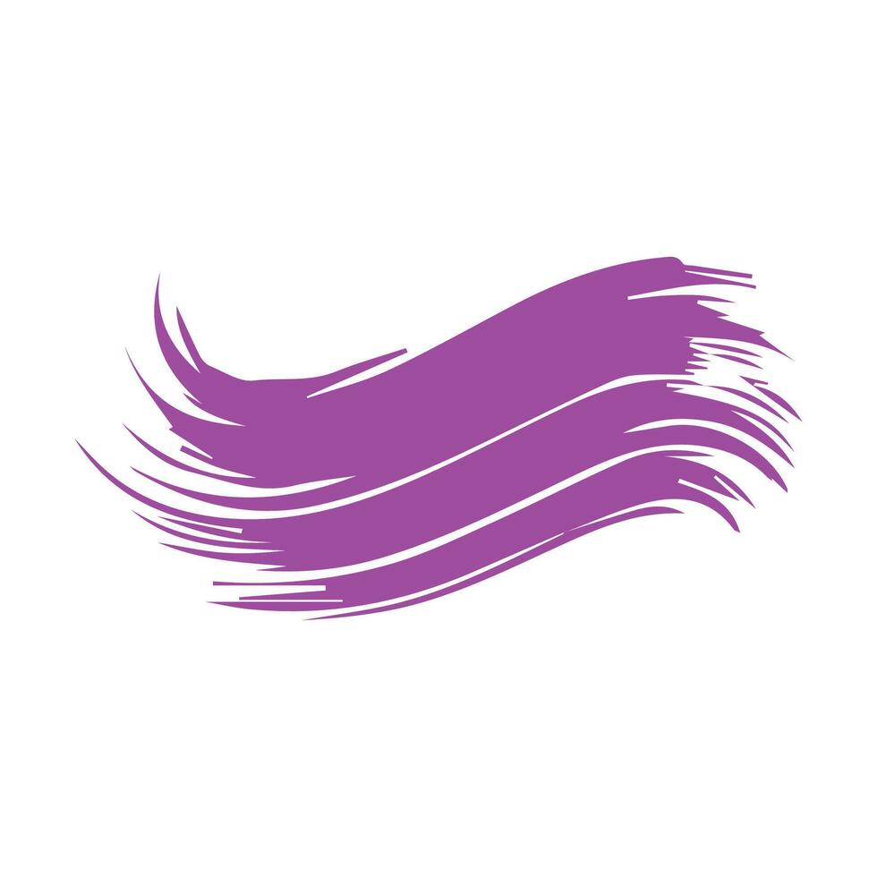 Purple ink brush strokes isolated on white background. Grunge graphic elements. Dirty texture banners. Ink splatters. vector