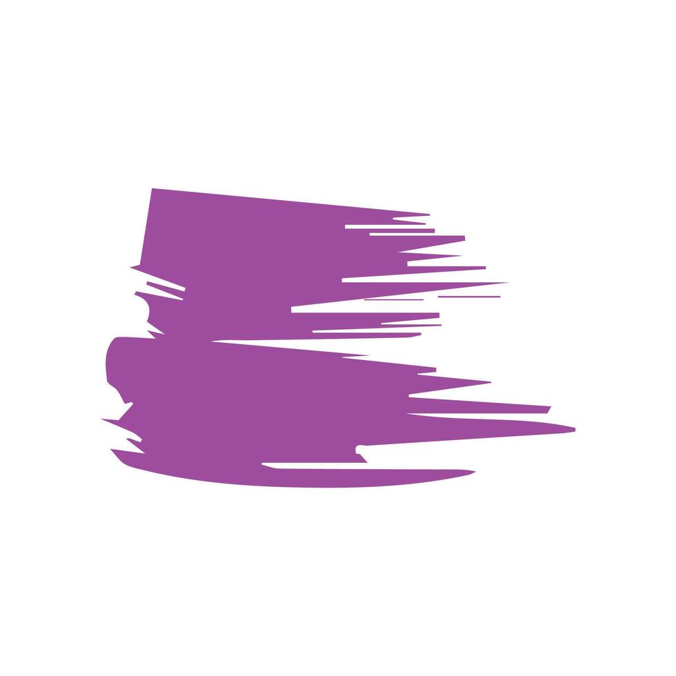 Purple ink brush strokes isolated on white background. Grunge graphic elements. Dirty texture banners. Ink splatters. vector