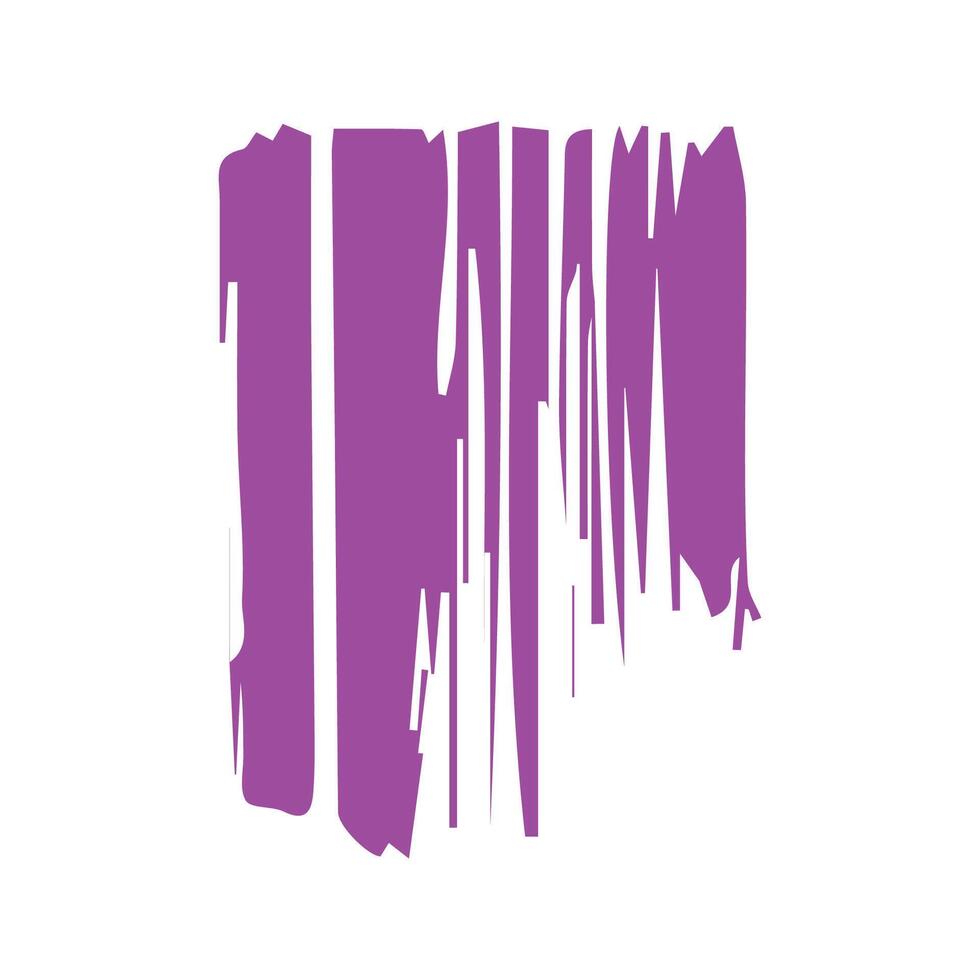 Purple ink brush strokes isolated on white background. Grunge graphic elements. Dirty texture banners. Ink splatters. vector