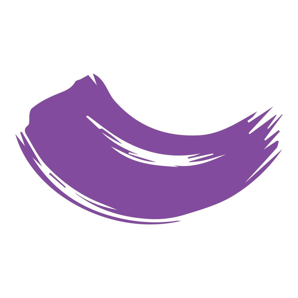 Purple ink brush strokes isolated on white background. Grunge graphic elements. Dirty texture banners. Ink splatters. vector