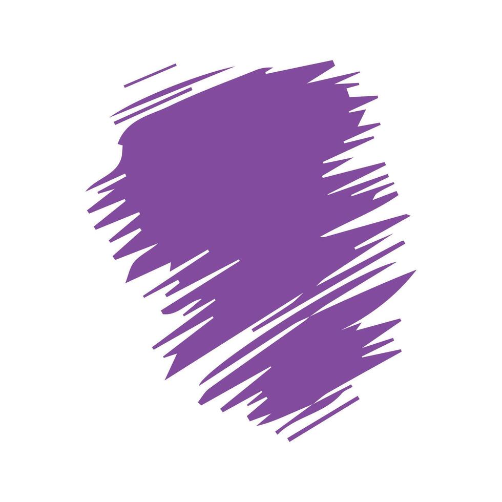 Purple ink brush strokes isolated on white background. Grunge graphic elements. Dirty texture banners. Ink splatters. vector