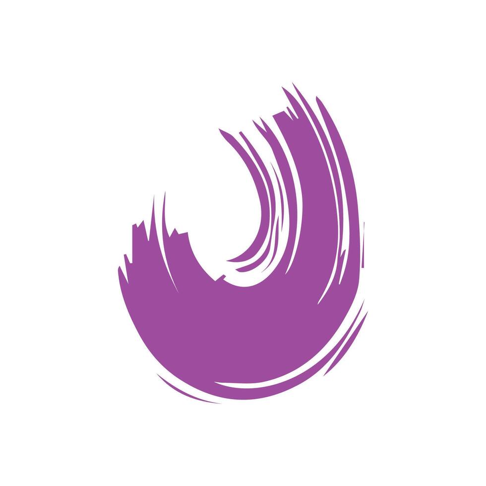 Purple ink brush strokes isolated on white background. Grunge graphic elements. Dirty texture banners. Ink splatters. vector