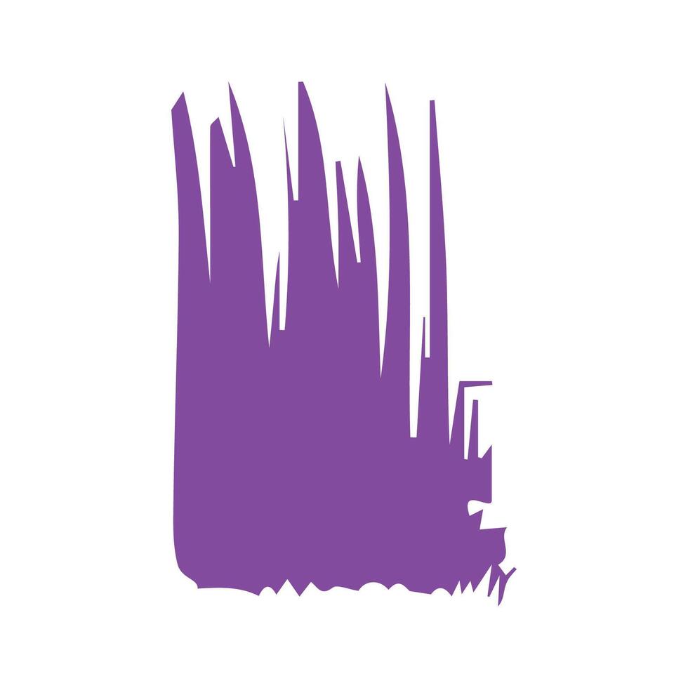 Purple ink brush strokes isolated on white background. Grunge graphic elements. Dirty texture banners. Ink splatters. vector