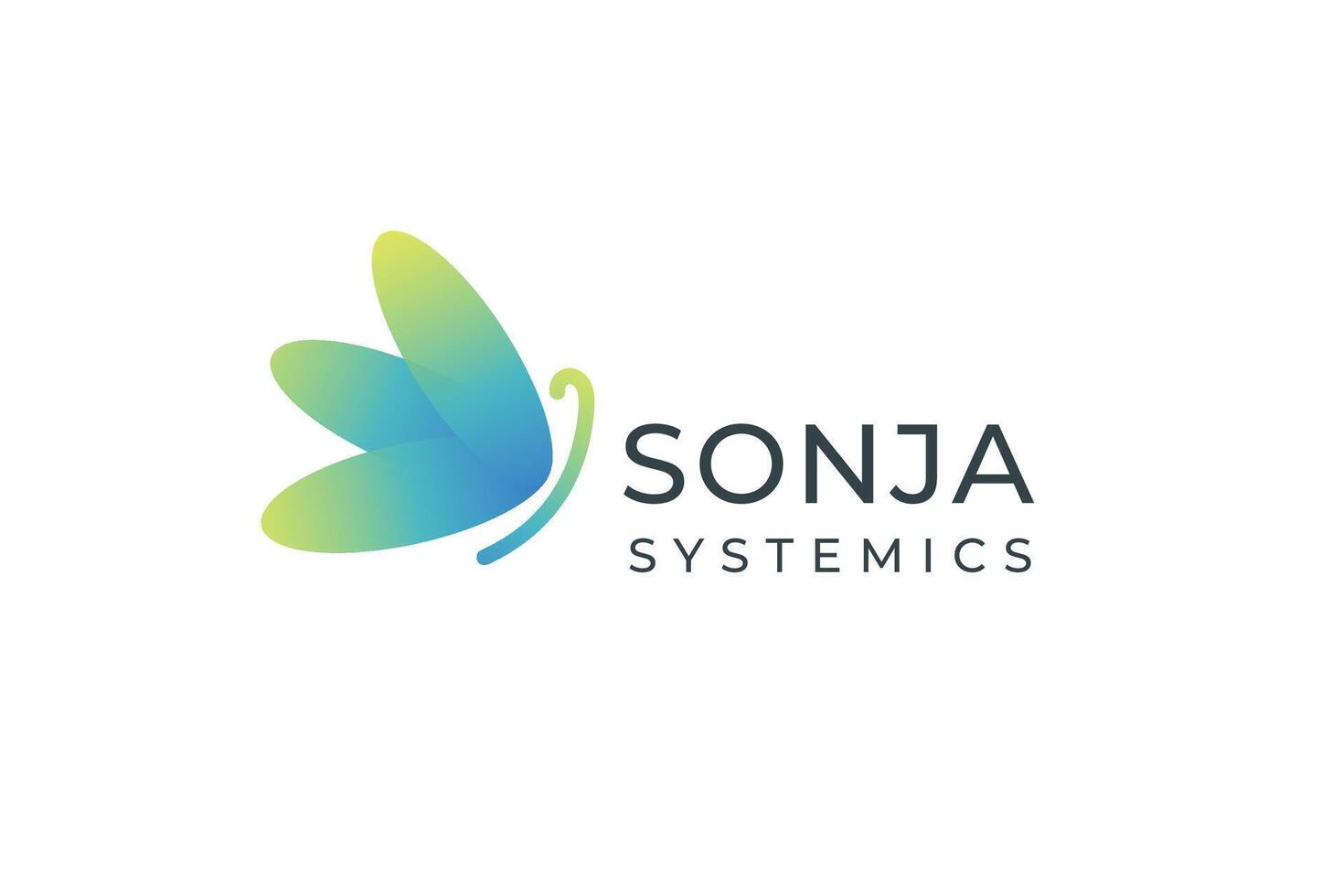 Modern butterfly technology logo design vector