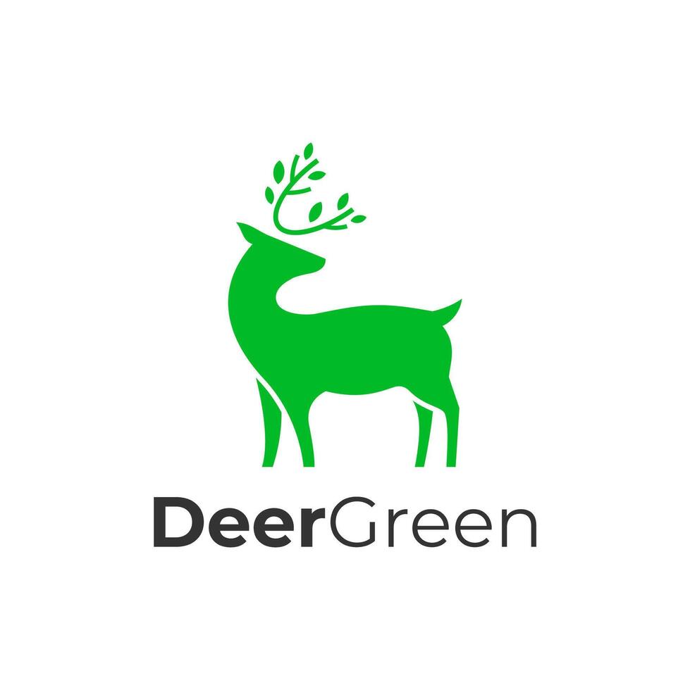 simple forest deer logo vector