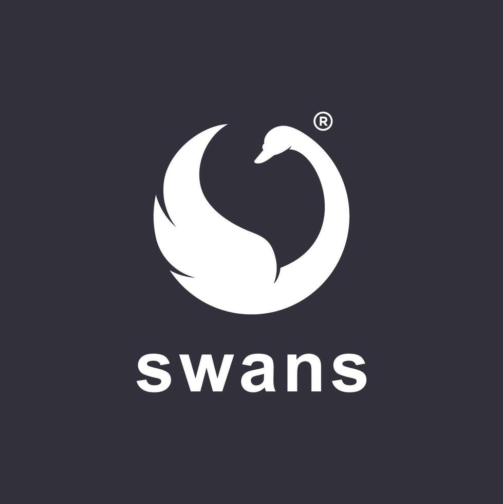 simple swan logo vector