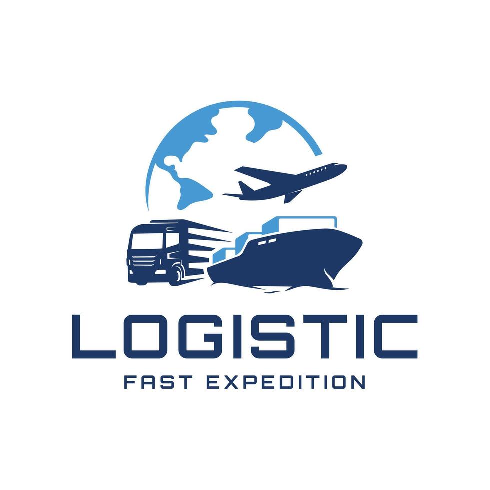 Logistic company logo design concept vector