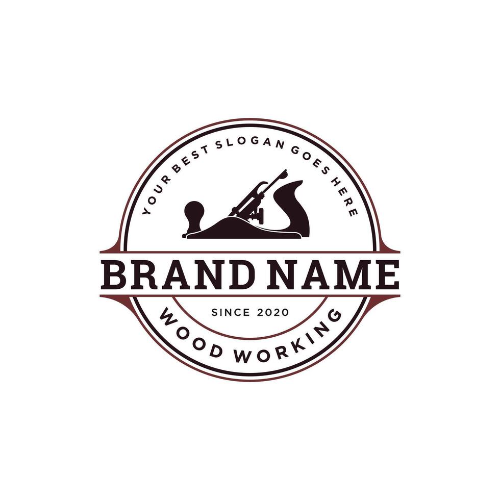 vintage woodworking tool logo design. vector