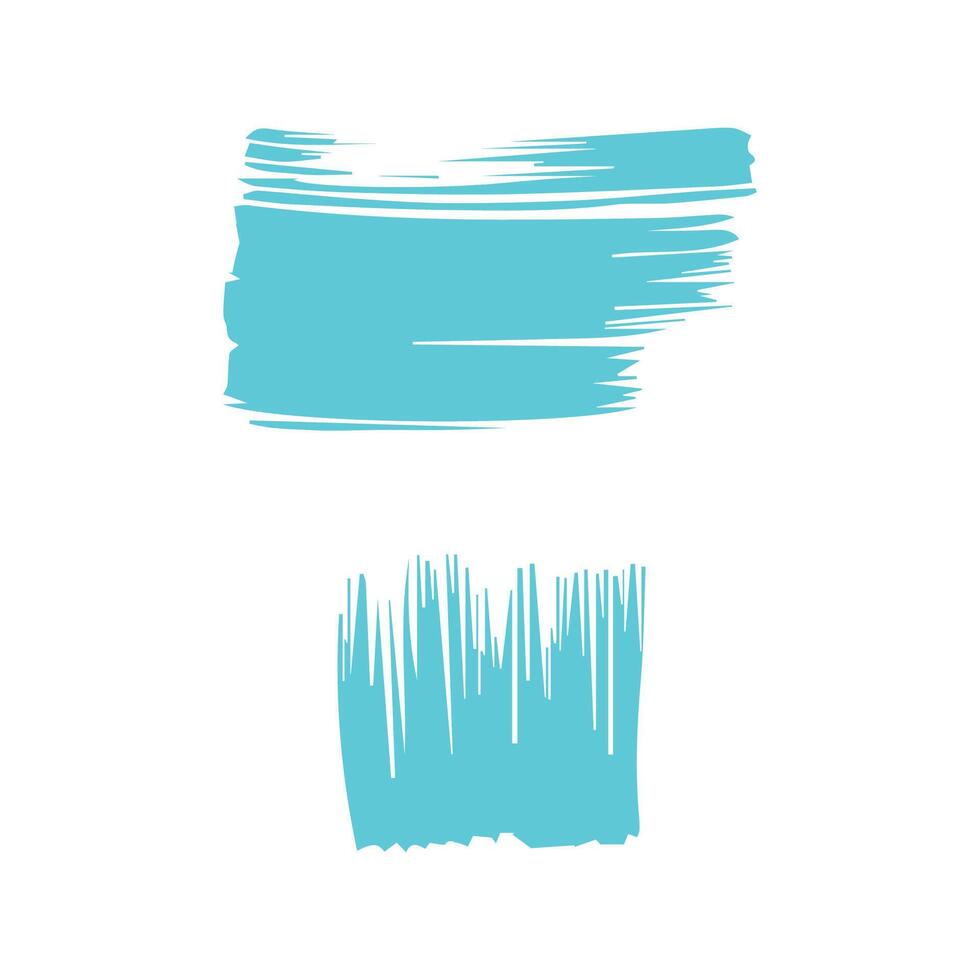 Blue ink brush strokes isolated on white background. Grunge graphic elements. Dirty texture banners. Ink splatters. vector