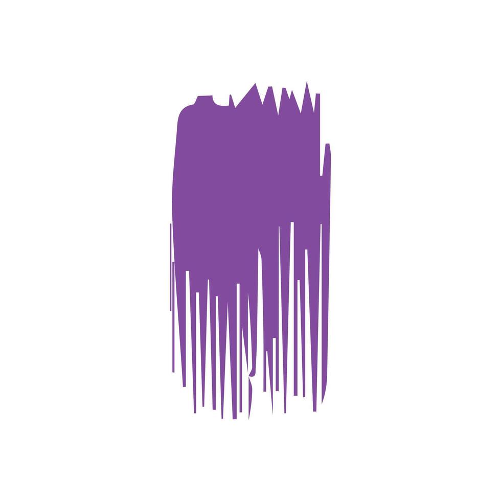 Purple ink brush strokes isolated on white background. Grunge graphic elements. Dirty texture banners. Ink splatters. vector