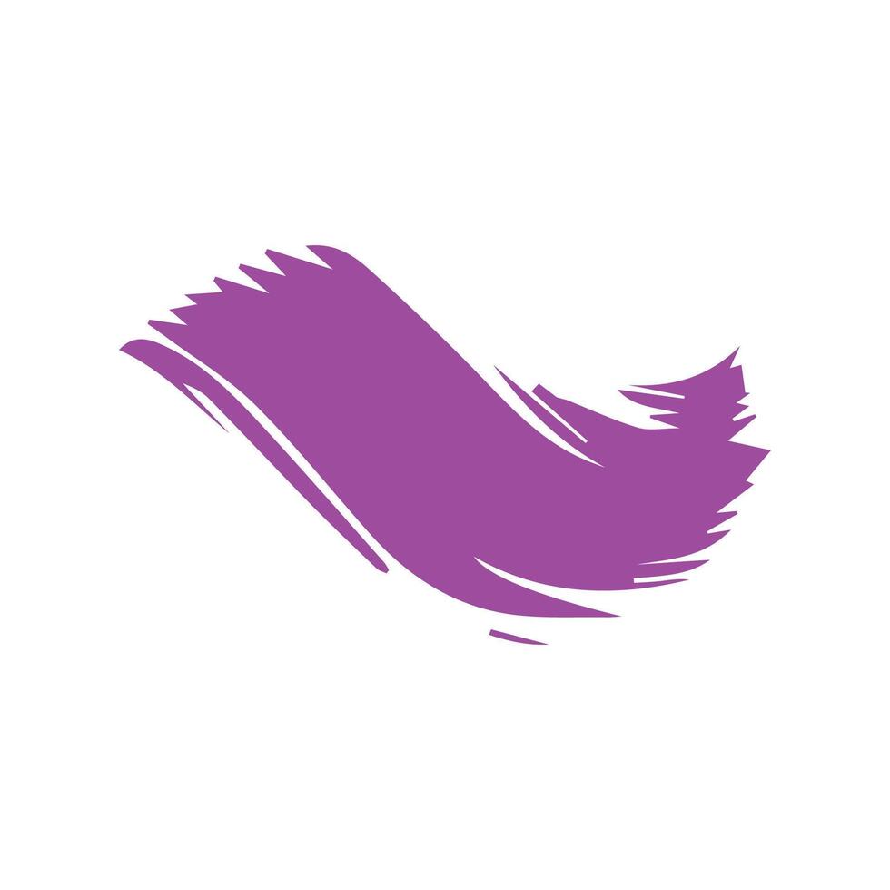 Purple ink brush strokes isolated on white background. Grunge graphic elements. Dirty texture banners. Ink splatters. vector