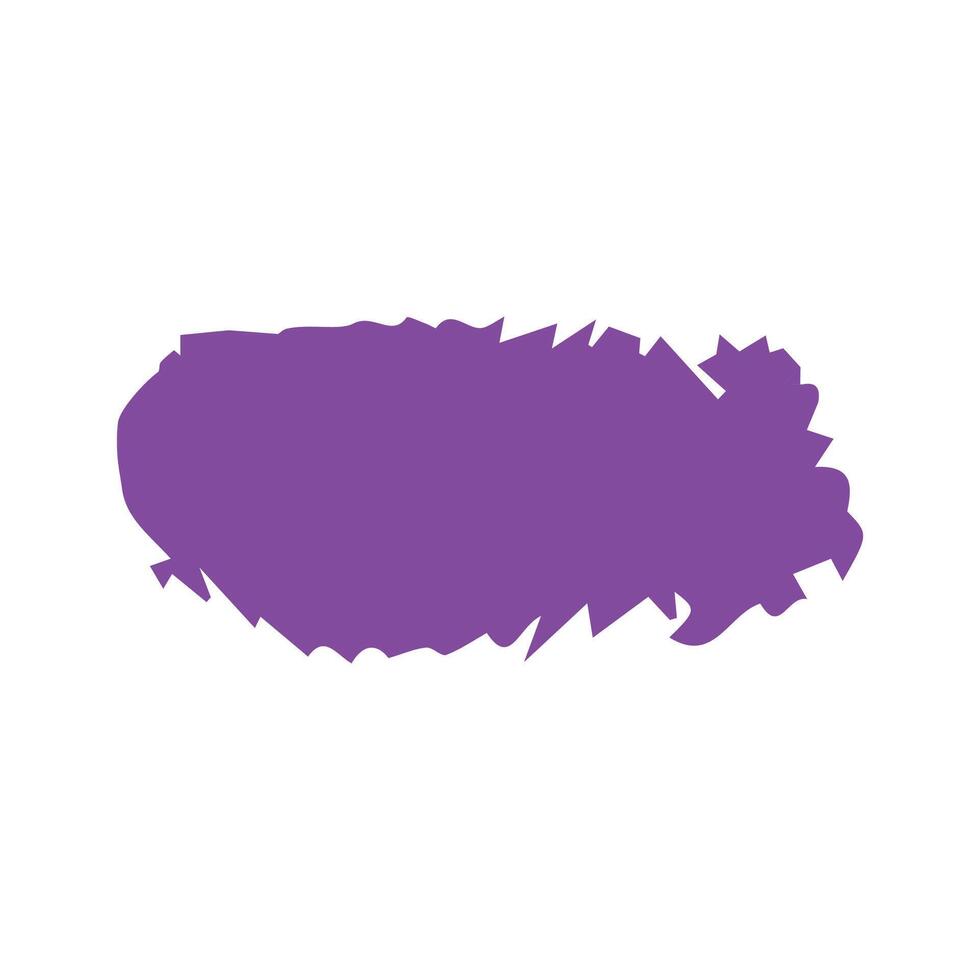 Purple ink brush strokes isolated on white background. Grunge graphic elements. Dirty texture banners. Ink splatters. vector