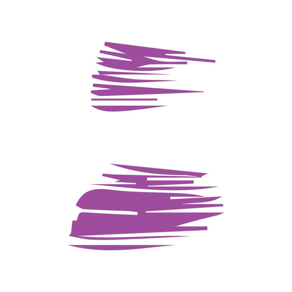 Purple ink brush strokes isolated on white background. Grunge graphic elements. Dirty texture banners. Ink splatters. vector