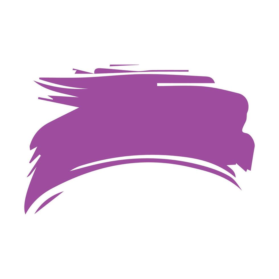 Purple ink brush strokes isolated on white background. Grunge graphic elements. Dirty texture banners. Ink splatters. vector