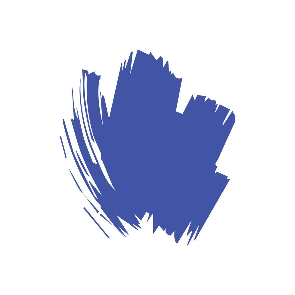 Blue ink brush strokes isolated on white background. Grunge graphic elements. Dirty texture banners. Ink splatters. vector