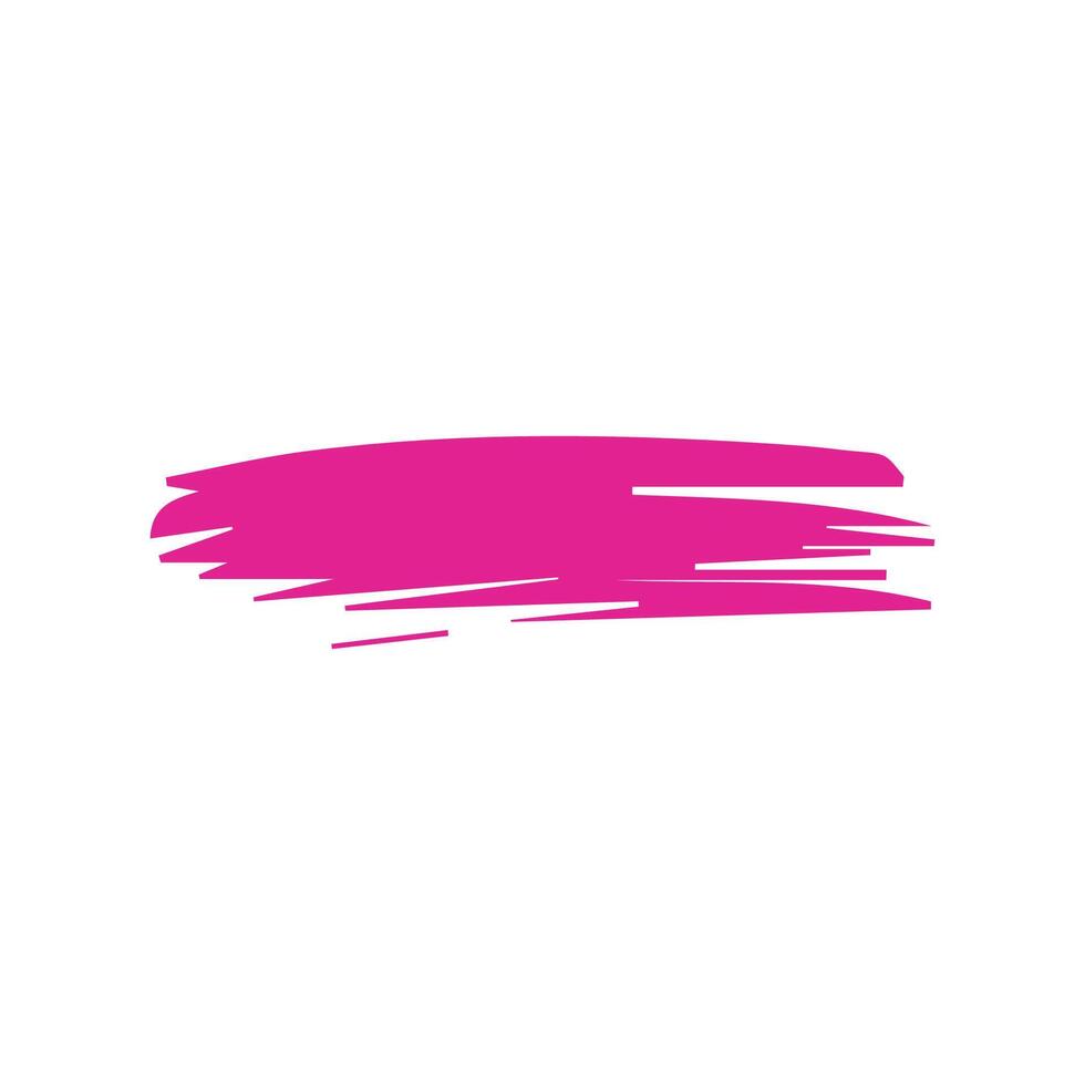 Pink ink brush strokes isolated on white background. Grunge graphic elements. Dirty texture banners. Ink splatters. vector