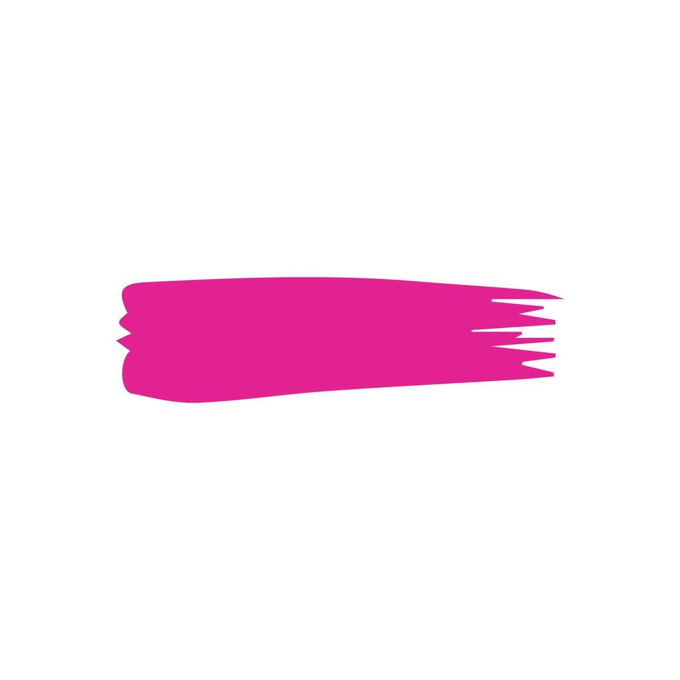 Pink ink brush strokes isolated on white background. Grunge graphic elements. Dirty texture banners. Ink splatters. vector