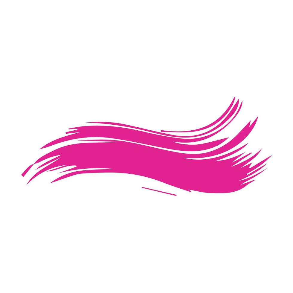 Pink ink brush strokes isolated on white background. Grunge graphic elements. Dirty texture banners. Ink splatters. vector