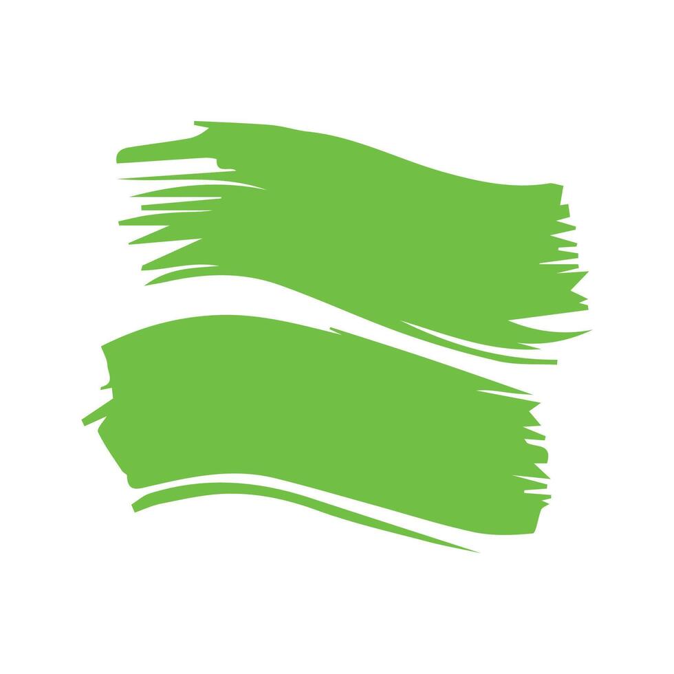 Green ink brush strokes isolated on white background. Grunge graphic elements. Dirty texture banners. Ink splatters. vector