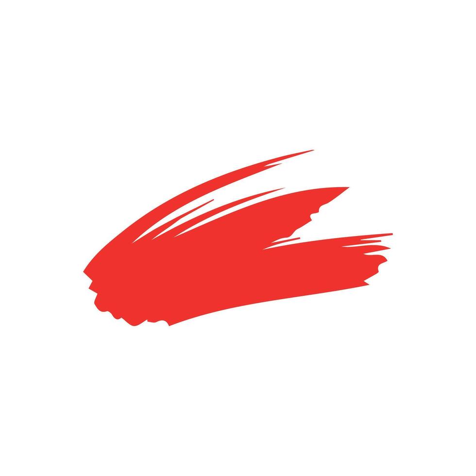 Red ink brush strokes isolated on white background. Grunge graphic elements. Dirty texture banners. Ink splatters. vector
